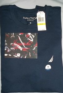 Nautica Solid Crew Neck Navy T-shirt